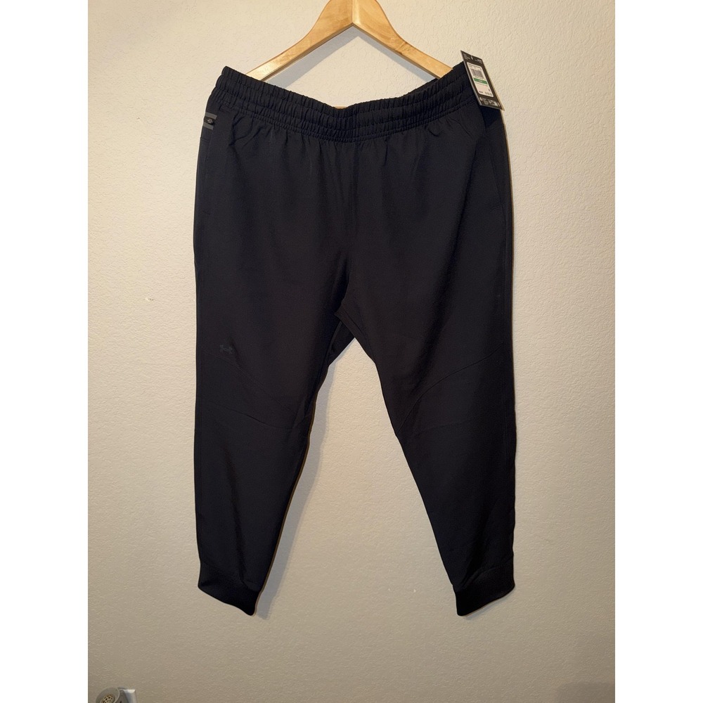 NWT Under Armour UA Sportstyle Elite Jogger Pants Women's L Black Zip Pocket